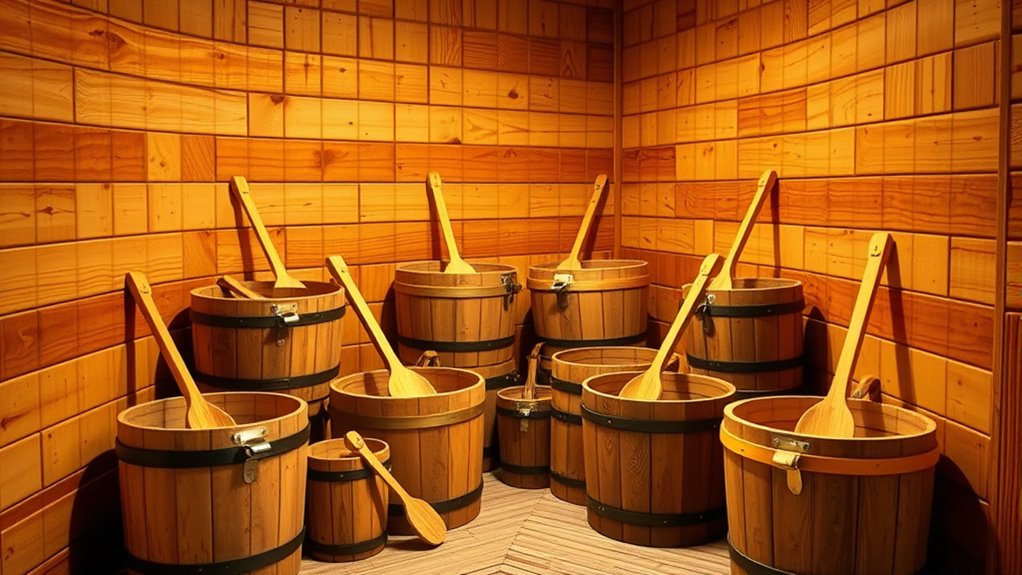 top corner sauna bucket sets