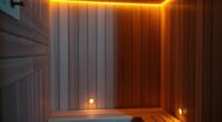 top corner sauna lighting