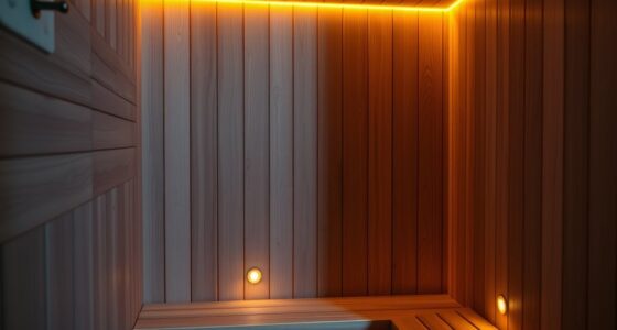 top corner sauna lighting