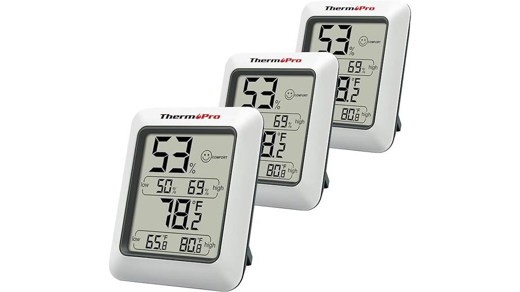 triple pack digital hygrometers