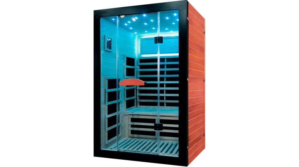 two person sauna with leds