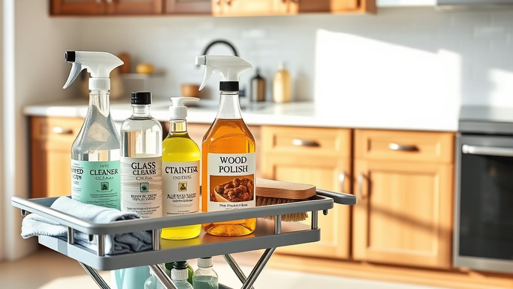 use appropriate surface cleaners