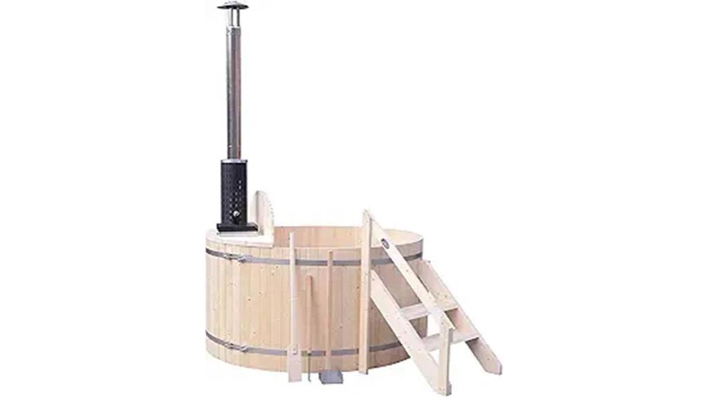 wooden hot tub for four