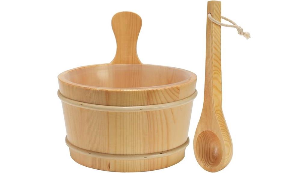 wooden sauna bucket set