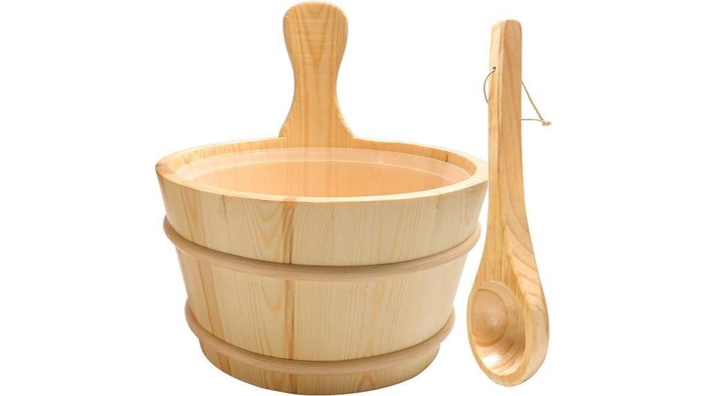 wooden sauna bucket set