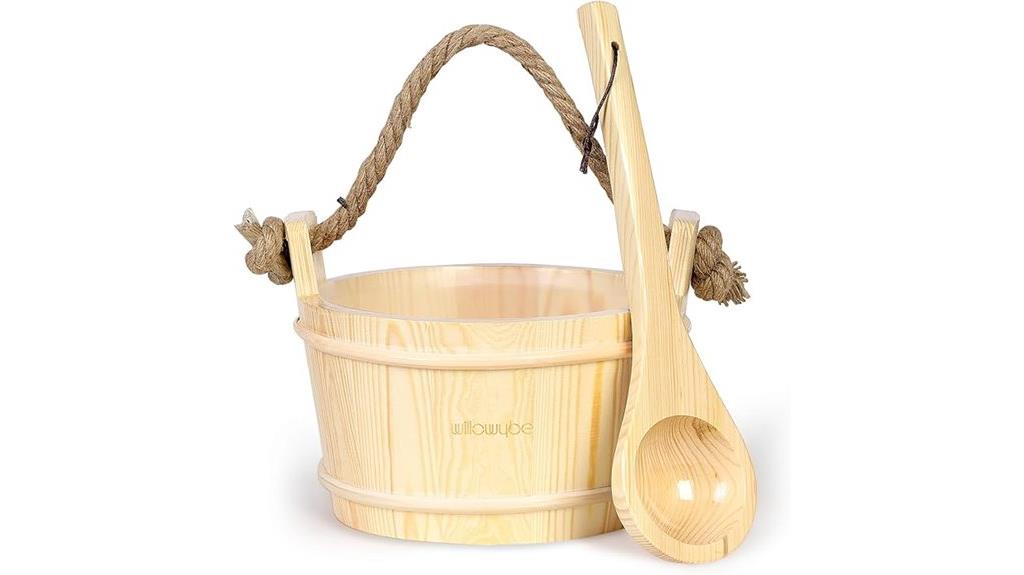 wooden sauna bucket set