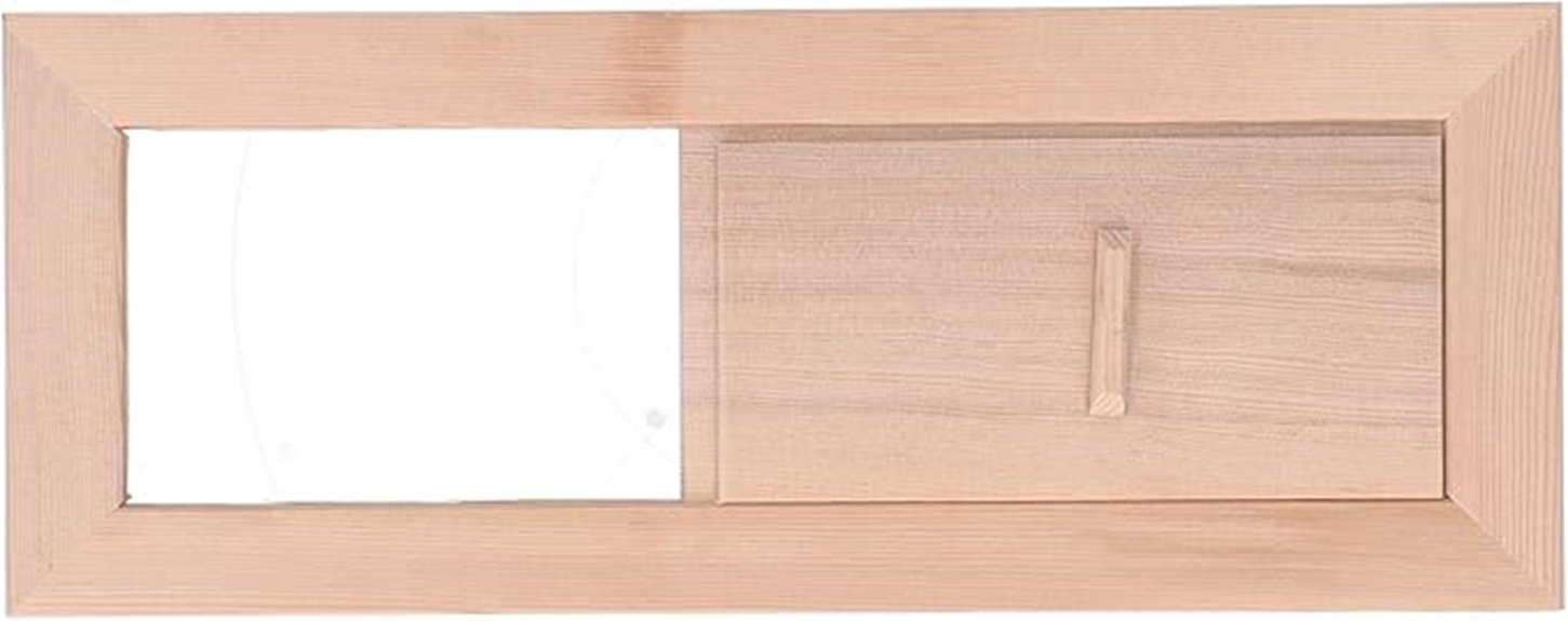 wooden sauna vent with adjustable blinds