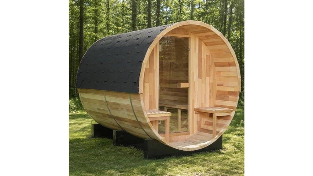 wooden steam sauna for groups
