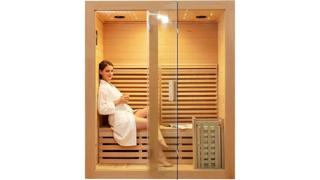 wooden two person sauna