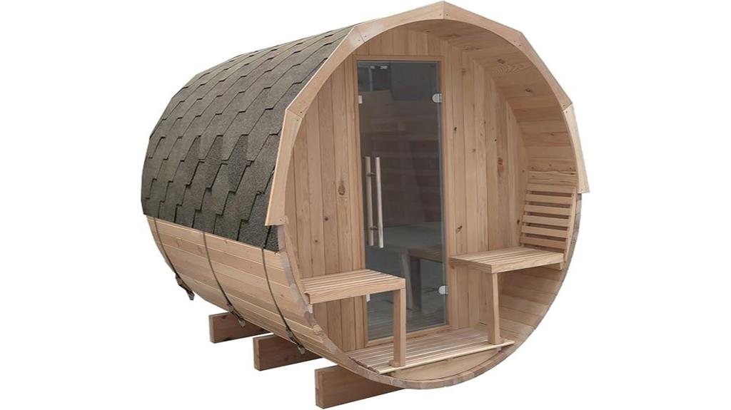 outdoor six person sauna
