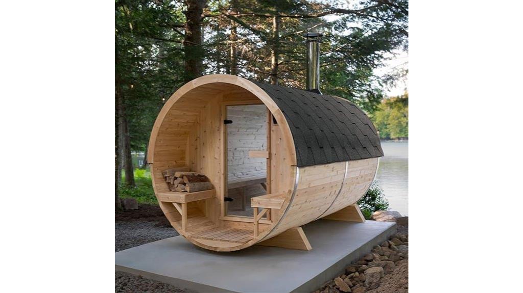 outdoor wooden sauna