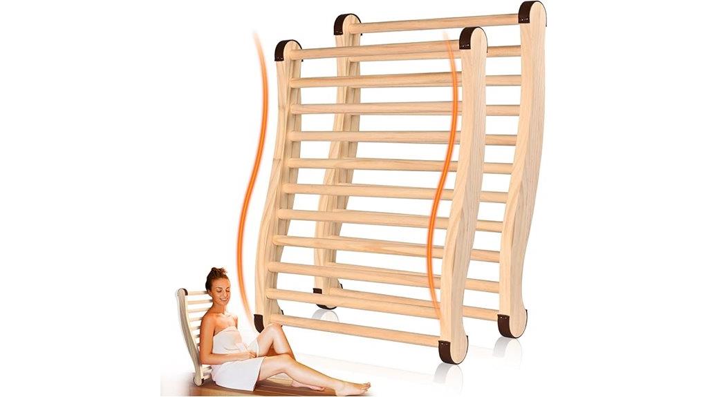 two piece sauna backrest