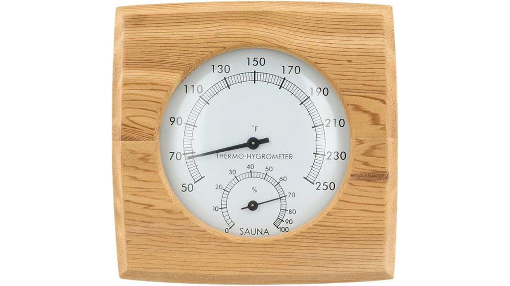 wooden sauna hygrothermograph
