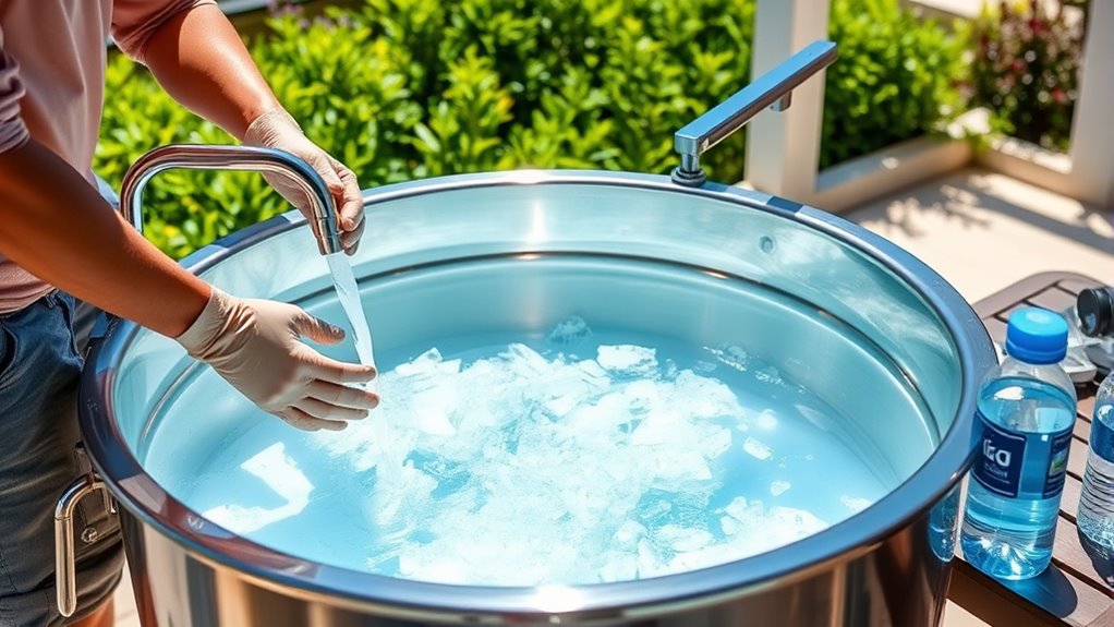 changing and cleaning cold plunge