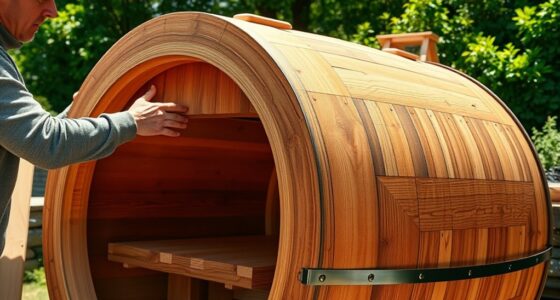 constructing a traditional barrel sauna