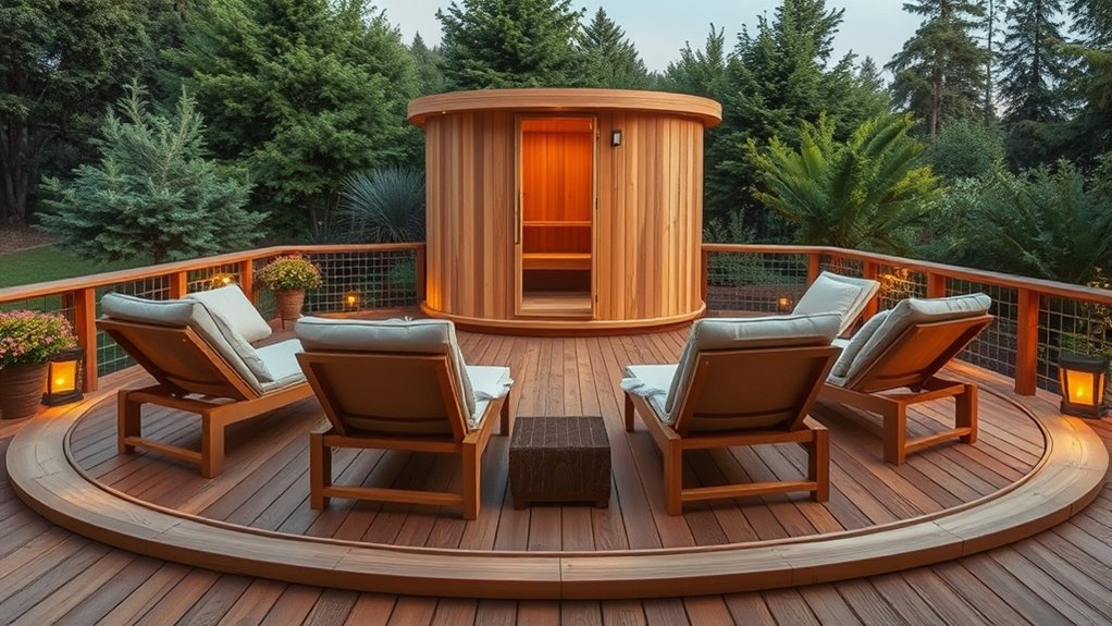 create relaxing sauna deck