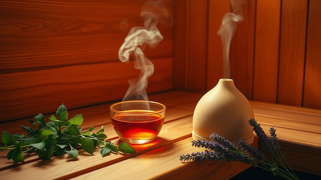 essential oils enhance sauna relaxation