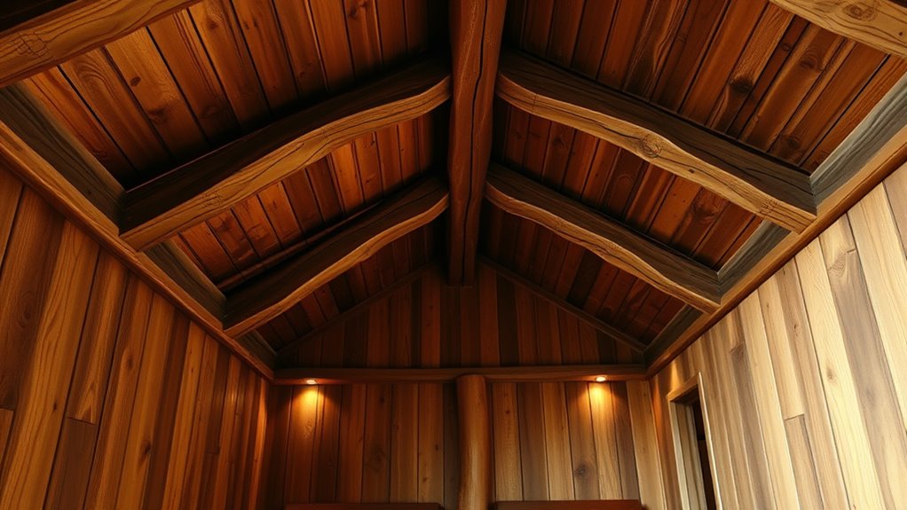 exposed beams enhance rustic warmth