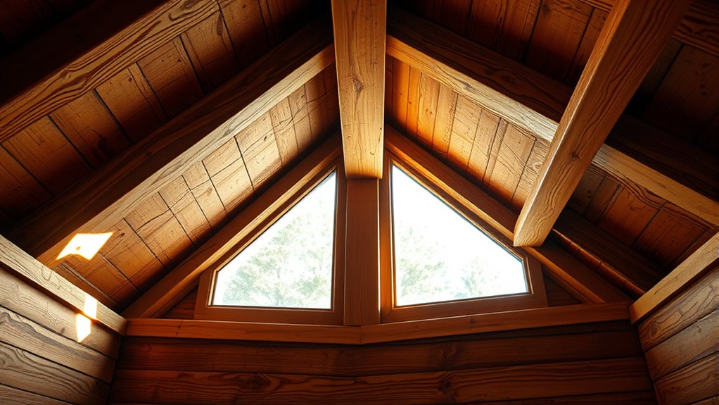 exposed rustic wood beams