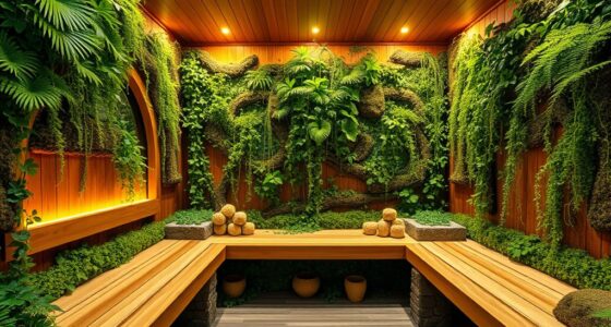 green walls enhance sauna aesthetics