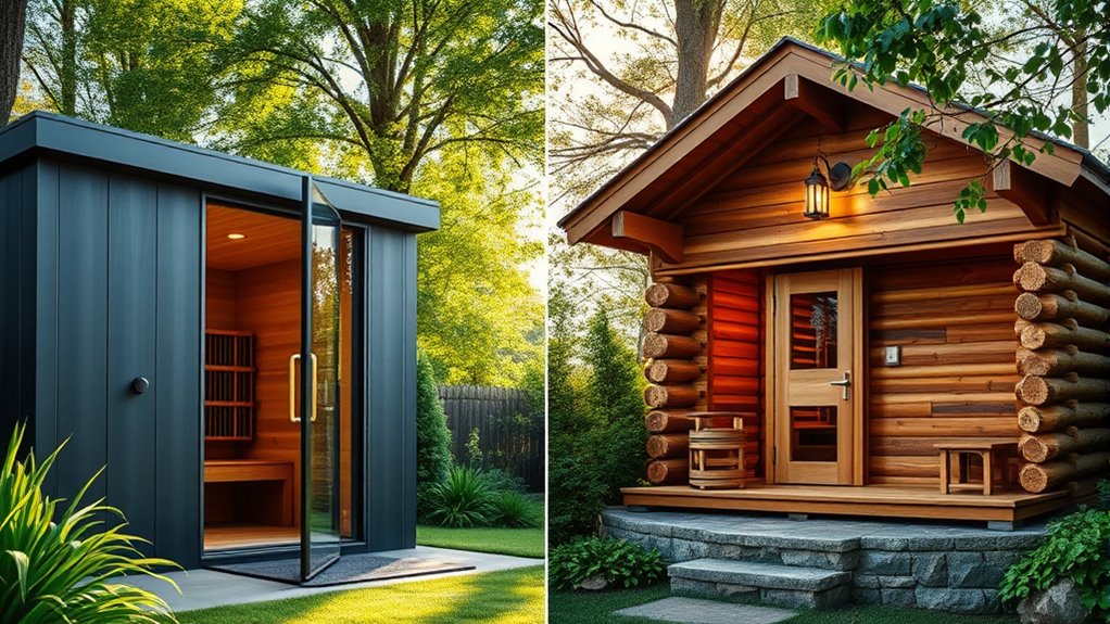 landscape integrated sauna lighting