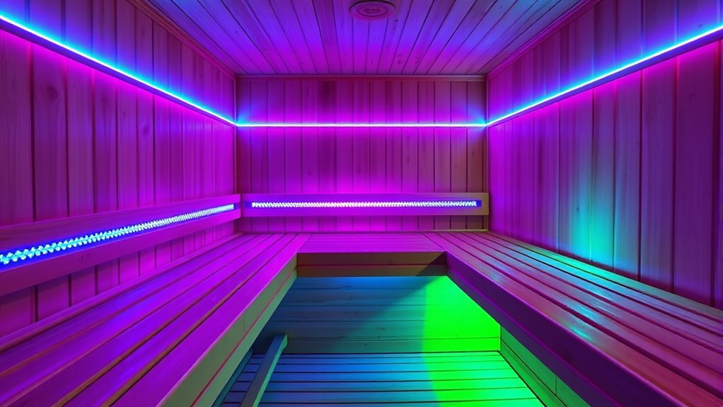 led lighting transforms sauna ambiance