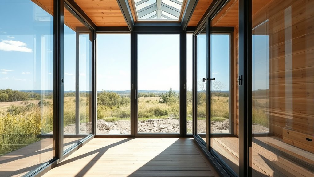panoramic glass sauna construction