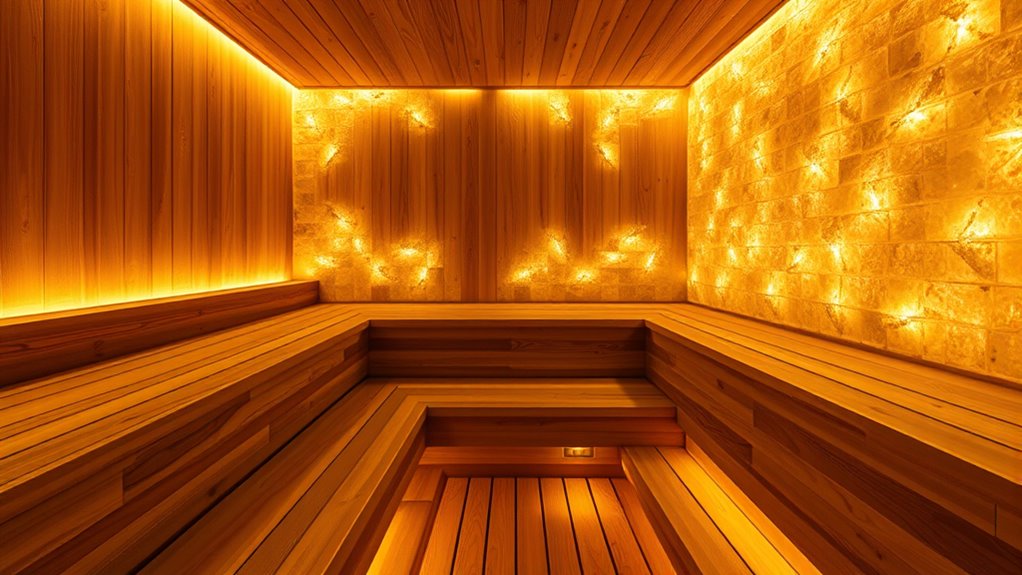 salt walls enhance sauna wellness