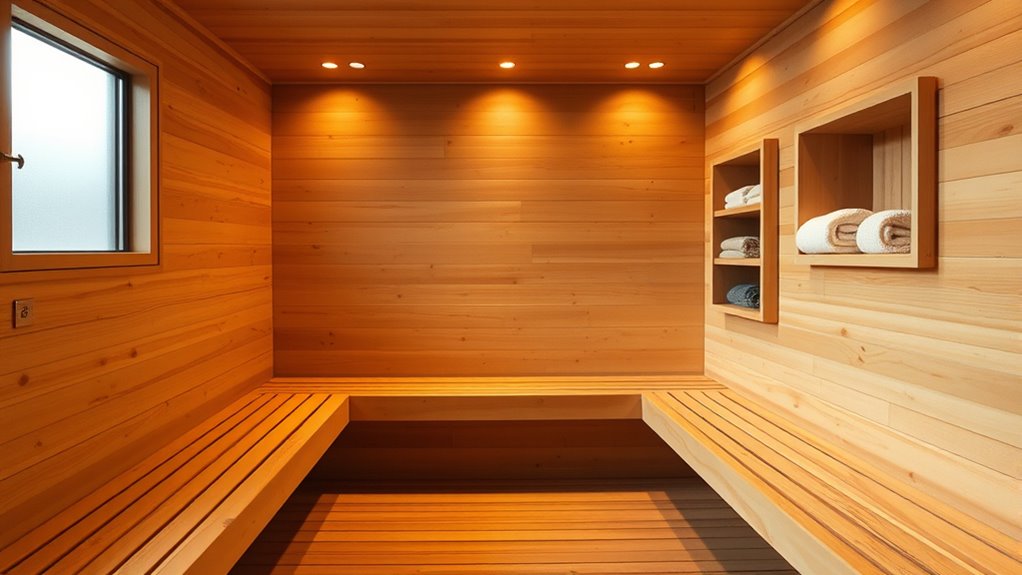 sauna changing room storage