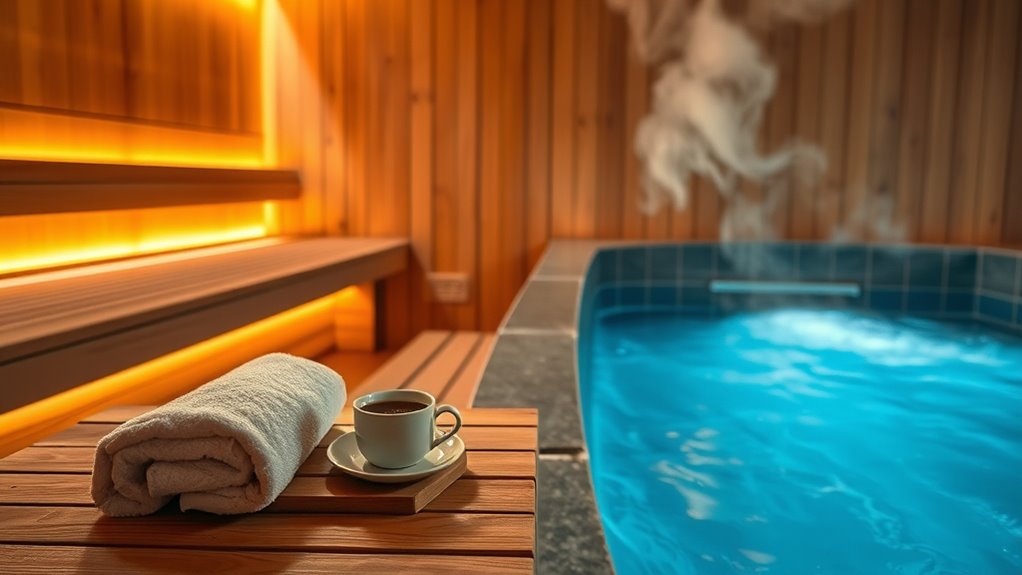 sauna cold plunge rest