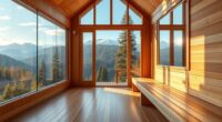sauna with panoramic windows