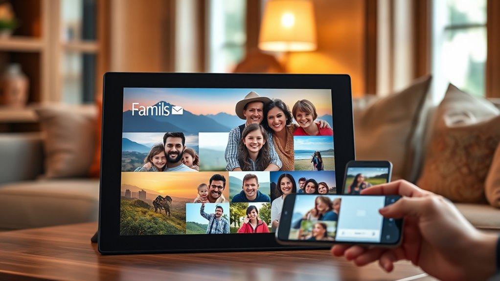 photo frame features and sharing