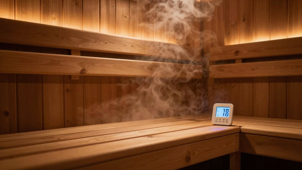 adjust sauna temperature and ambiance