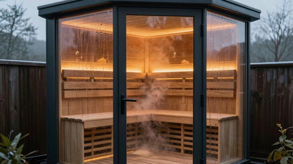 glass sauna heat retention
