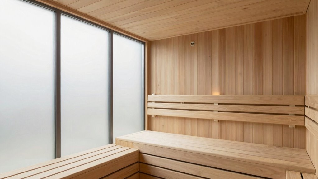 minimalist organized sauna design