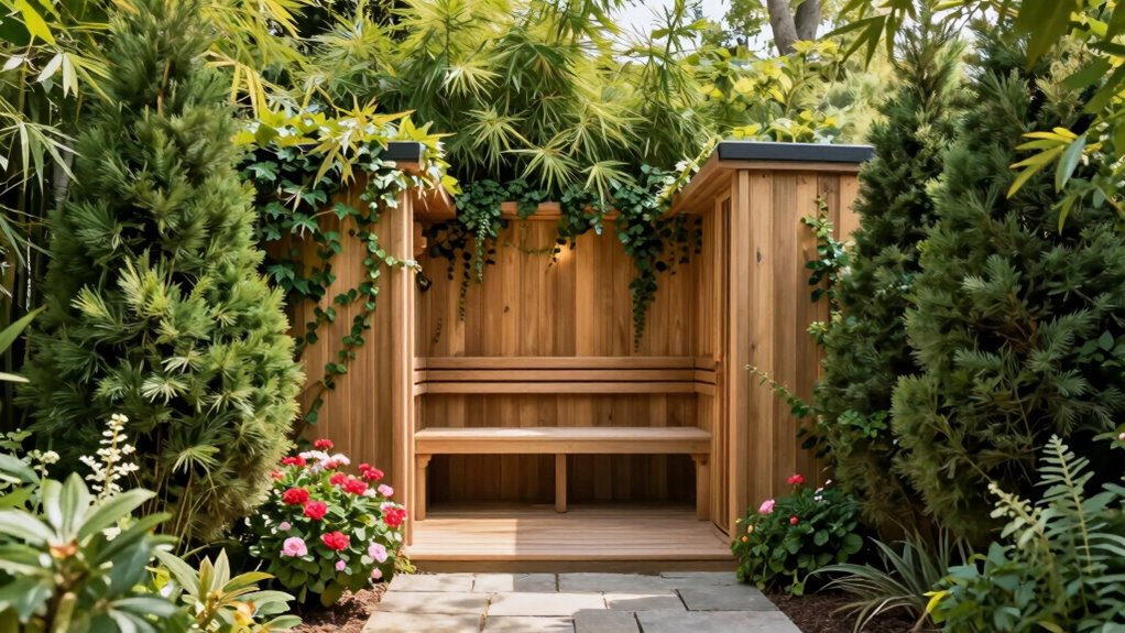natural privacy through layered greenery