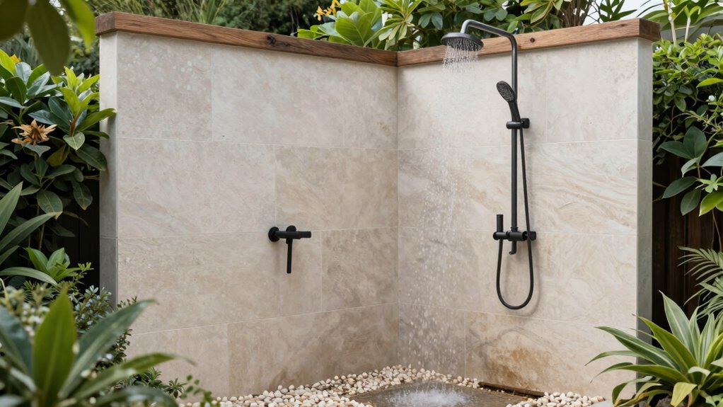 relaxing outdoor shower design