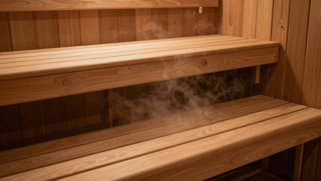 sauna bench height safety