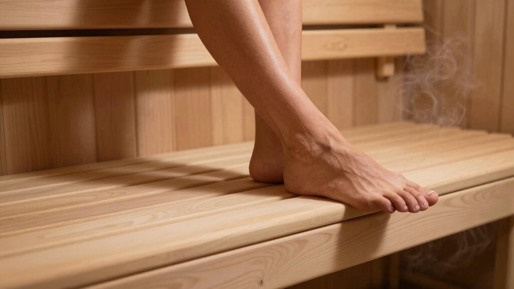 sauna bench height setup