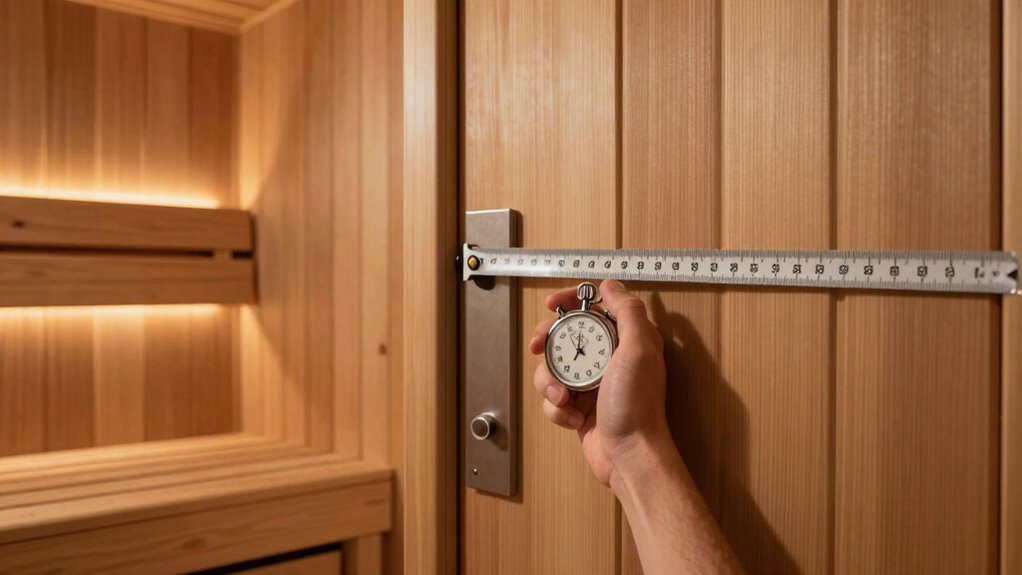 sauna door size check