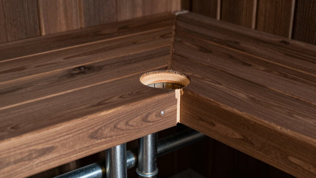 sauna drainage and plumbing