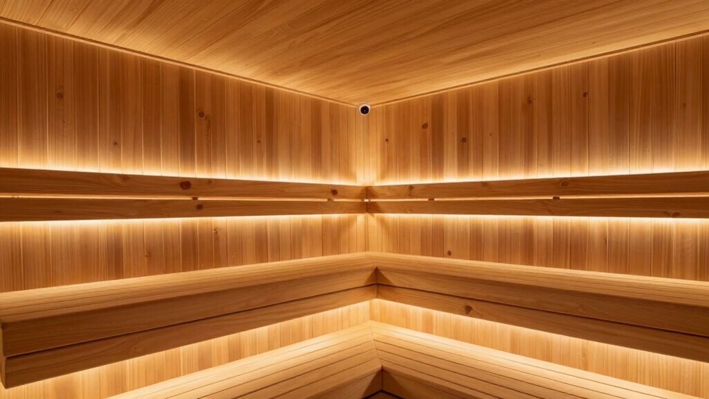 sauna lighting and features