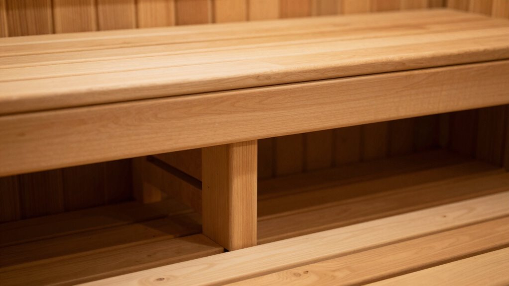 secure stable sauna bench