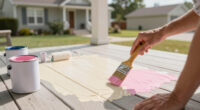A Cream And Pink Paint Refresh Brightened Their Bland Front Porch