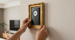 A Simple Gilded Frame Turned An Ugly Intercom Into A Conversation Starter