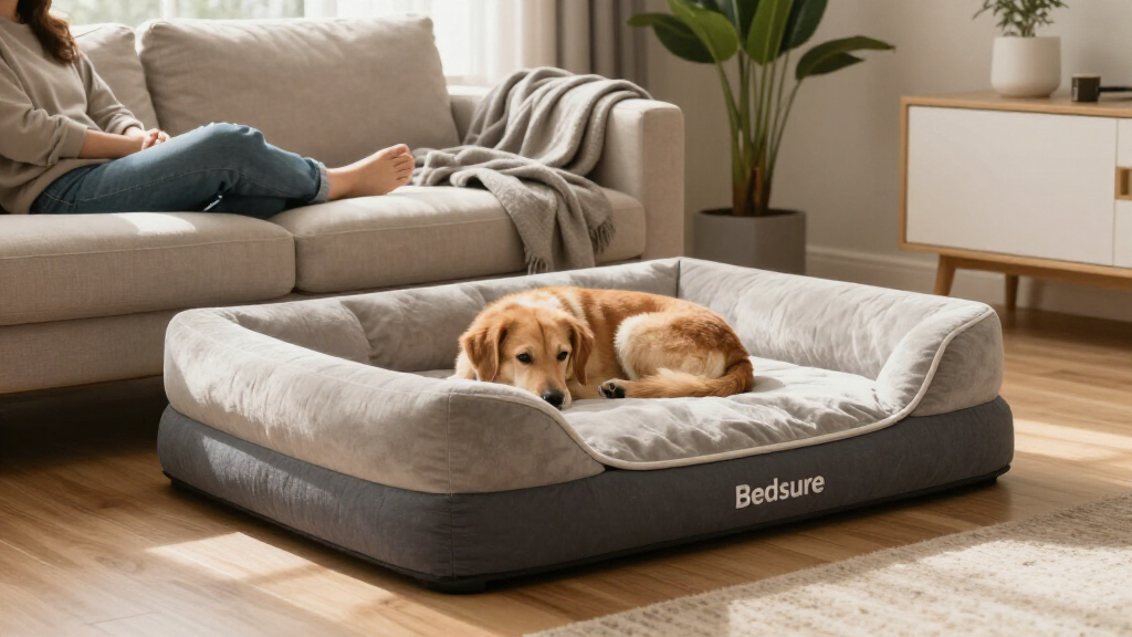 35" Bedsure Orthopedic Memory Foam Large Dog Bed W/ 3-Sided Bolster (2 Colors) $25.90 + Free S&H
